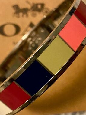 Coach Multi colored legacy Enamel Bangle NEW AMS RARE!